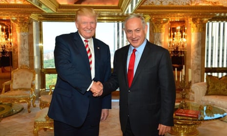 US Republican presidential candidate Donald Trump meets Israeli prime minister Benjamin Netanyahu at Trump Tower in New York on Sunday.