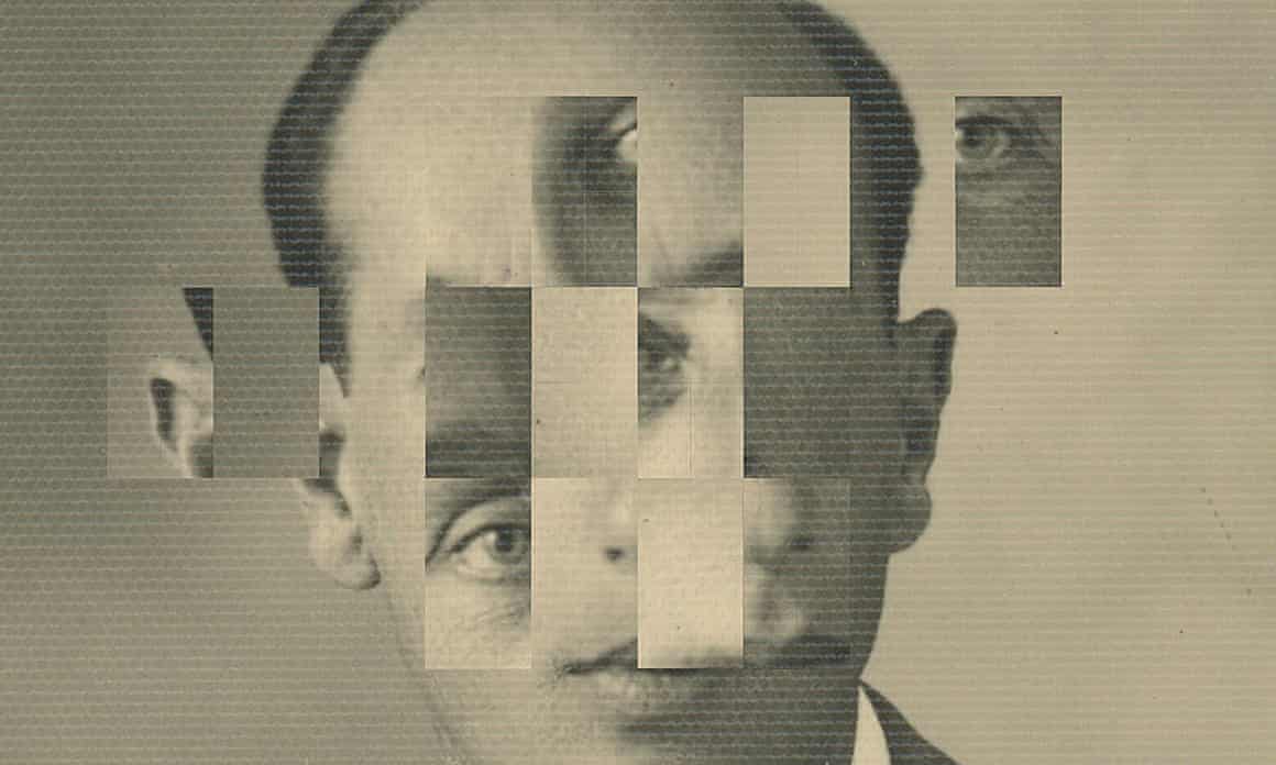 Collage of a man's face with cutouts of different parts of it pasted over the top