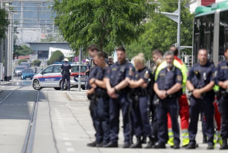 Police on Tuesday standing near the school where the shooting took place.