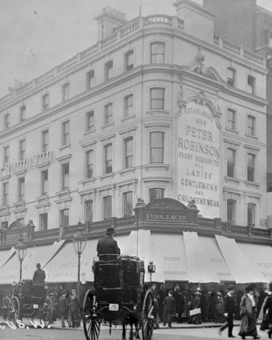 Peter Robinson Department Store, op de hoek van Oxford Street en Great Portland Street, Londen W1.  rond 1905