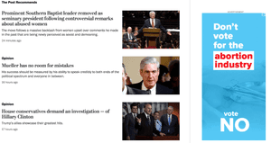 An ad shows up on a page of the Washington Post website