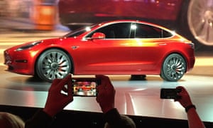 Tesla Motors unveils the new lower-priced Model 3 sedan in 2016.