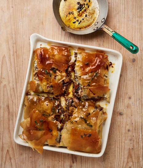 Georgina Hayden's mushroom and caramelised onion bougatsa.