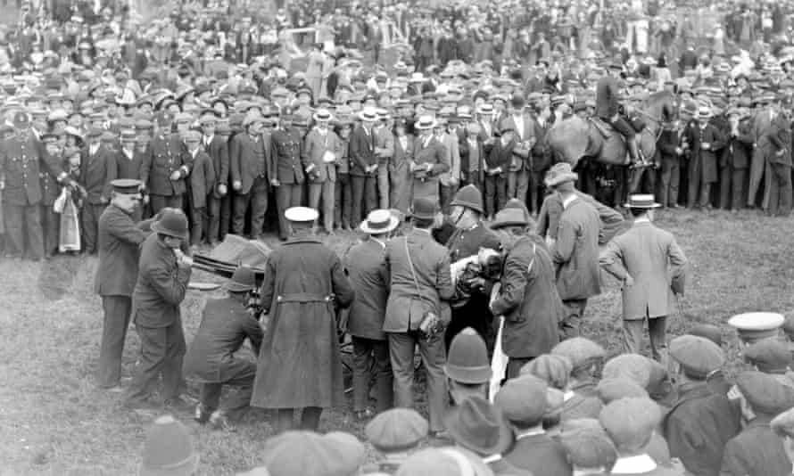 Famous rallying speech by feminist leader Millicent Fawcett was never made, says new book | Feminism 1 Emily Davison’s 1913 Epsom Derby protest.