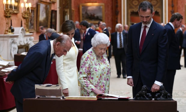 The Queen and Prince Philip pictured with King Felipe and Queen Letizia at Buckingham Palace in 2017.