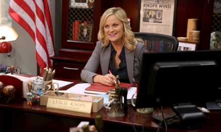 A star is Pawnee … Amy Poehler as Deputy Director Leslie Knope in Parks and Recreation.