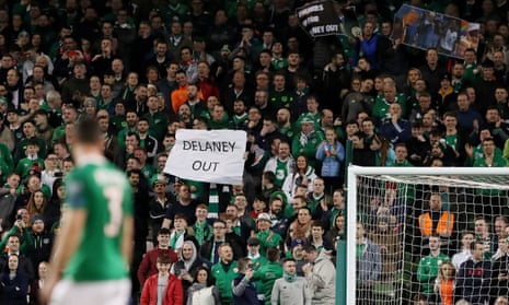 Ireland fans make their feelings known during the Euro 2020 qualifier against Georgia