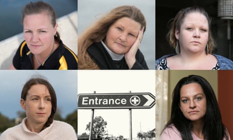 Five women’s faces and an entrance sign to Taree’s hospital
