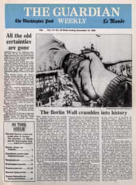 Guardian Weekly, 19 November 1989, front page, Berlin Wall (click to enlarge)