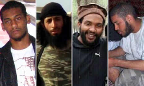 El Shafee Elsheikh, Mohammed Emwazi, Aine Lesley Davis and Alexanda Kotey.