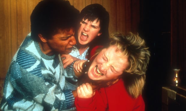 Siobhan Finneran as Rita, Sue Michelle Holmes as Sue and Kulvinder Ghir as Aslam in Rita, Sue and Bob Too.