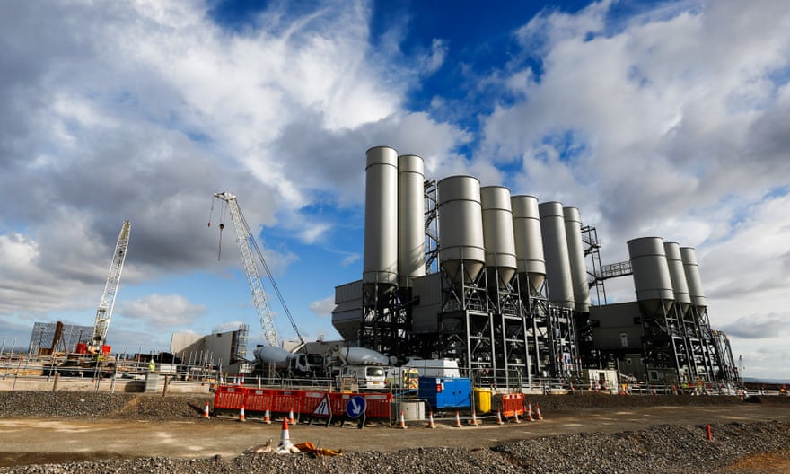 A concrete batching plant at the Hinkley Point C building site, September 2016