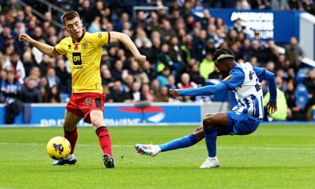 Simon Adingra gives Brighton the lead against Sheffield United.