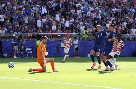 Folarin Balogun of the United States scores his team’s first goal