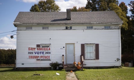 A 'Vote Trump' sign on a house in Lordstown in 2020.