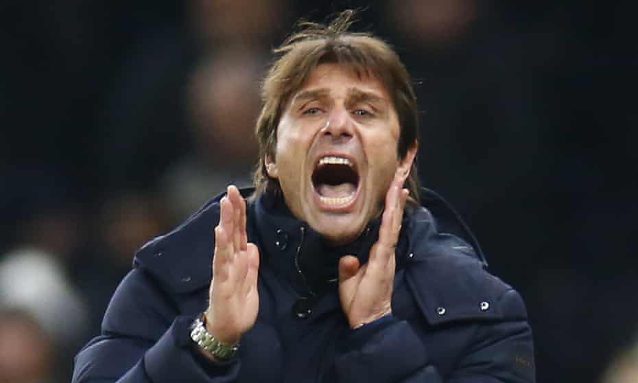Antonio Conte during Tottenham’s Carabao Cup semi-final second leg at home to Chelsea last week.