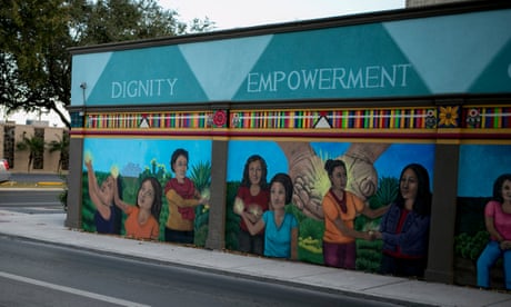 A mural on the side of the Whole Woman's Health of clinic in McAllen, Texas.