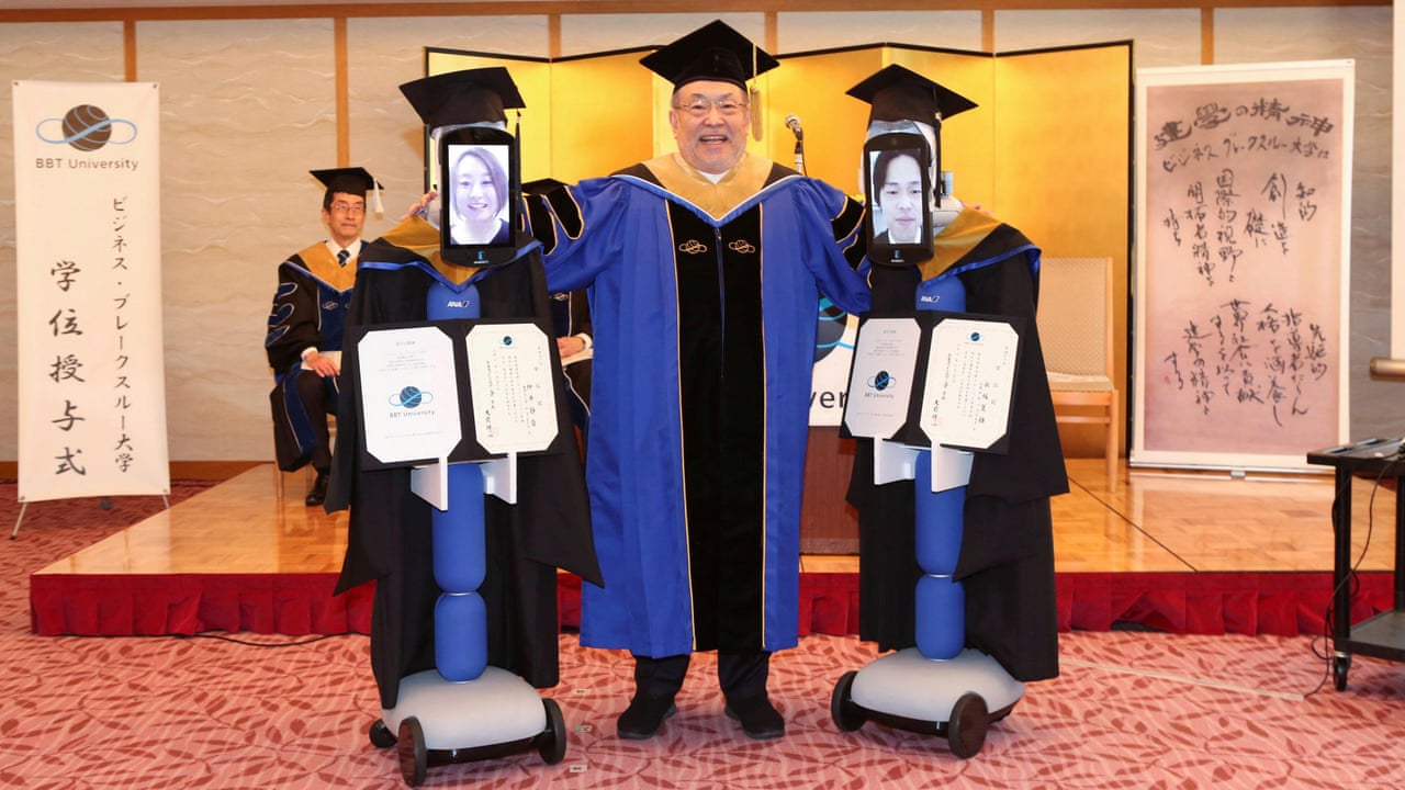 Robots Replace Students At Japan Graduation Ceremony Amid Covid 19 Outbreak Video World News The Guardian