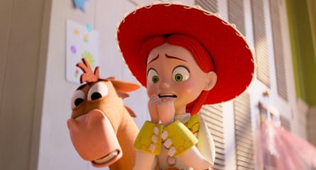 Animated image of Bullseye the horse and Jessie the cowgirl, both look concerned