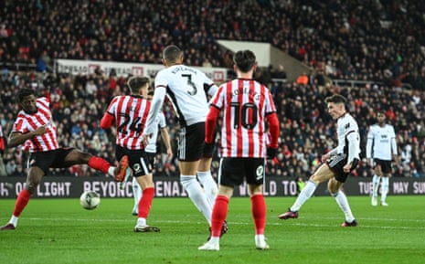 Fulham's Harry Wilson scores his first goal.