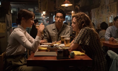 Interesting and startling … Alicia Vikander, Naoki Kobayashi and Riley Keough in Earthquake Bird.