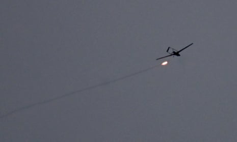 Ukrainian air defence fire on a drone flying over Kyiv on May 4.