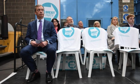 Nigel Farage at the launch of the Brexit party’s European parliamentary election campaign, Coventry, April 2019