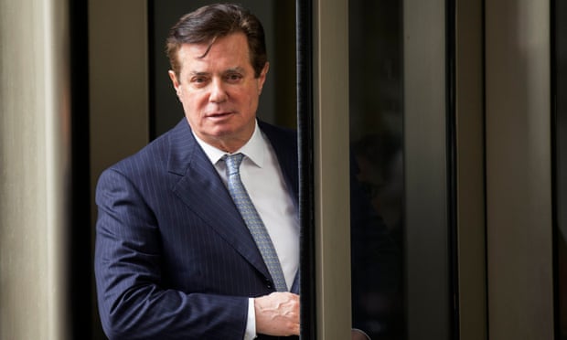 Paul Manafort departs the federal court house after a hearing in Washington DC on 14 February 2018. 