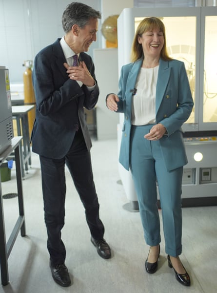 Ed Miliband and Rachel Reeves visit the materials laboratory at the Royal School of Mines in Imperial College London.