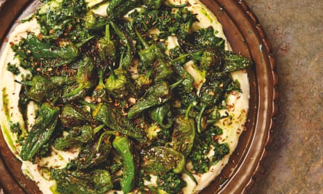 Yotam Ottolenghi’s butterbean mash with padrón peppers and jalapeño sauce