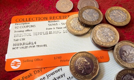 Rail tickets and coins