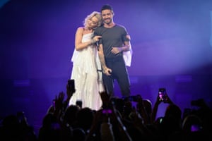 Rita Ora and Liam Payne performing at Westfield Square, London in October 2018