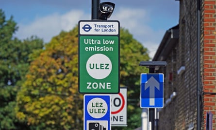 Ulez sign in Lewisham, south London.