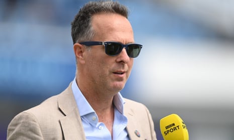 Michael Vaughan of BBC Test Match Special speaks after day five of the third Test against New Zealand at Headingley in 2022