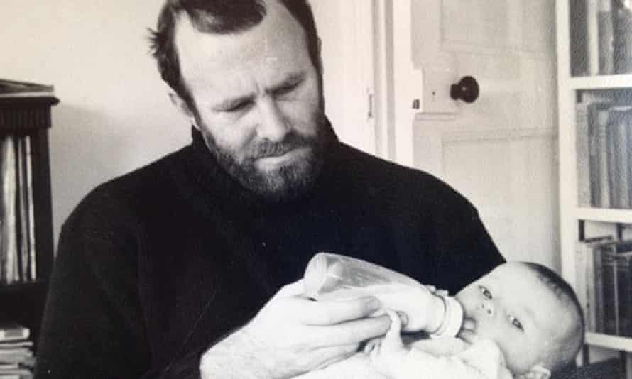 James with his baby daughter Claerwen, in a photograph taken by her mother, Prue Shaw.