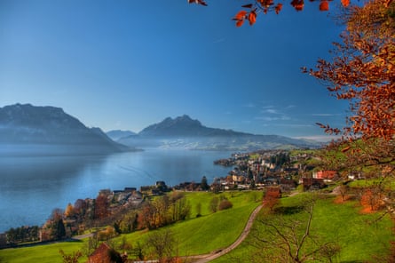 The Waldstätterweg trail has views over Lake Lucerne.