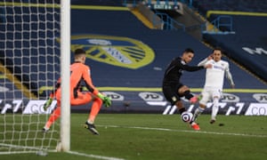 Villa’s Anwar El Ghazi scores the opening goal.