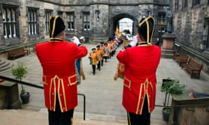 A procession opens the Church of Scotland’s general assembly at the Assembly Hall on the Mound, Edinburgh.