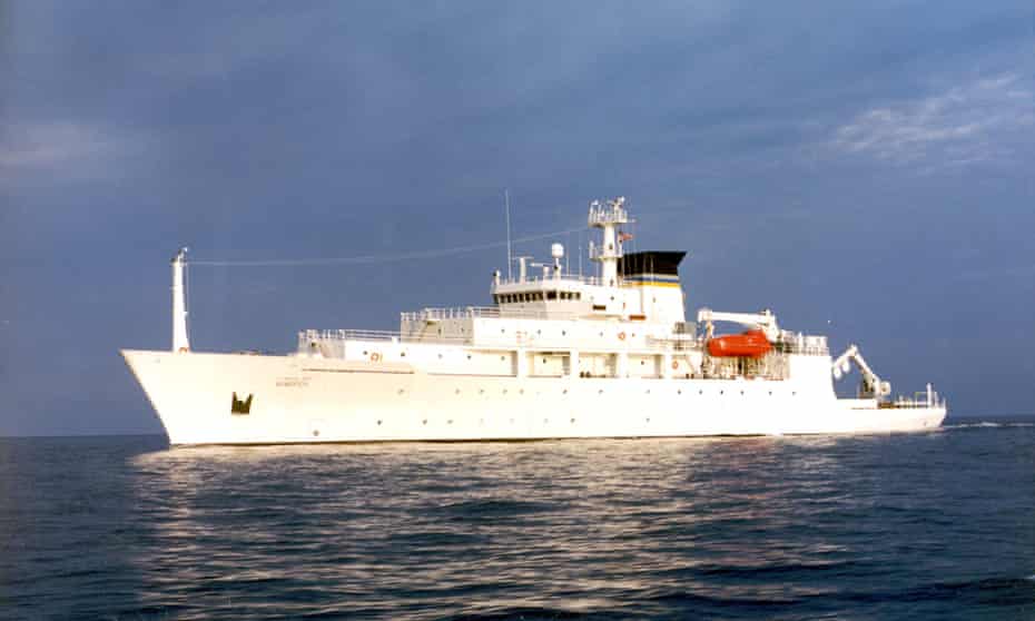 The oceanographic survey ship, USNS Bowditch.
