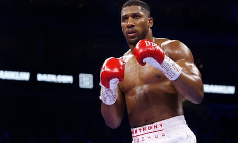 Anthony Joshua in action against Jermaine Franklin in April