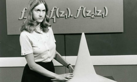 A still from an Open University maths lecture, first broadcast in January 1971.