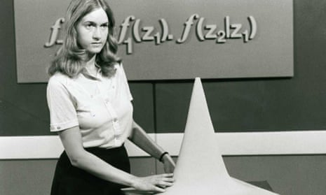 An Open University maths lecture on the BBC when it first began to broadcast in 1971.