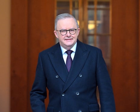 Anthony Albanese arrives to speak to journalists at Parliament House on Friday