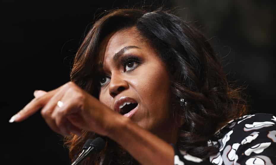 First lady Michelle Obama speaks during a campaign rally for Democratic presidential nominee Hillary Clinton in North Carolina on 27 October 2016.