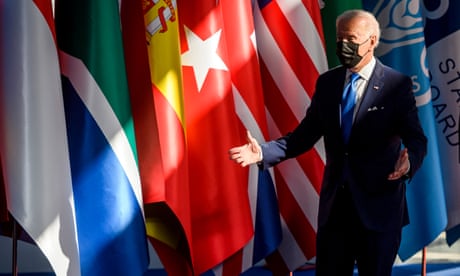Joe Biden arrives for the welcome ceremony on the first day of the Rome G20 summit.
