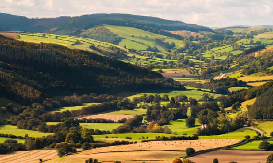 A view of from the Offa’s Dyke Path near Knighton.