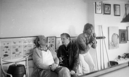 Roald Dahl, Francis Bacon and Barry Joule in 1982.
