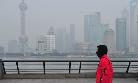 Smog over Shanghai in January this year as the air quality index reached 235 and authorities issued a ‘yellow warning’. 
