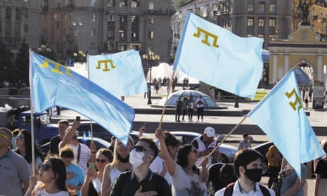 Crimean Tatars celebrate their flag day in Kyiv in 2020