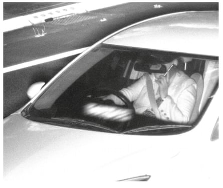 A driver using a phone